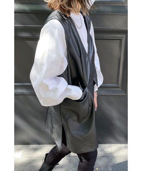 Bonjour Sagan(ボンジュールサガン)の「フェイクレザーベスト(ベスト・レディース・ブラック・FREE)」の17枚目の写真