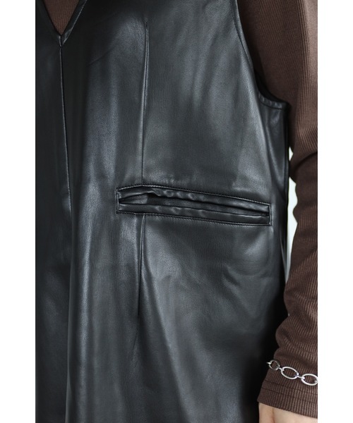 Bonjour Sagan(ボンジュールサガン)の「フェイクレザーベスト(ベスト・レディース・ブラック・FREE)」の13枚目の写真