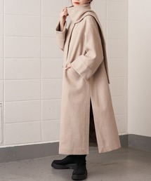 Chico | マフラーポンチョ風ロングコート(ポンチョ)