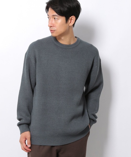 LAKOLE（ラコレ）の「ストレッチワッフルリバーシブルニット / 959035（ニット/セーター・メンズ・ライトベージュ/アイボリー/オレンジ/グレー/ダークブラウン・SMALL/MEDIUM/LARGE/X-LARGE）」の2枚目の写真