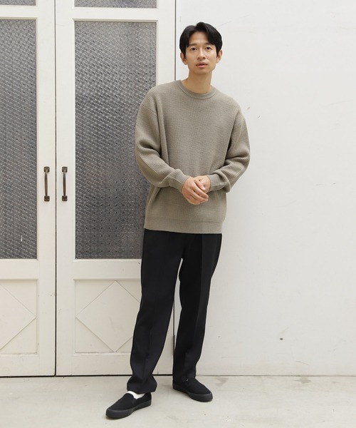 LAKOLE（ラコレ）の「ストレッチワッフルリバーシブルニット / 959035（ニット/セーター・メンズ・ライトベージュ/アイボリー/オレンジ/グレー/ダークブラウン・SMALL/MEDIUM/LARGE/X-LARGE）」の14枚目の写真