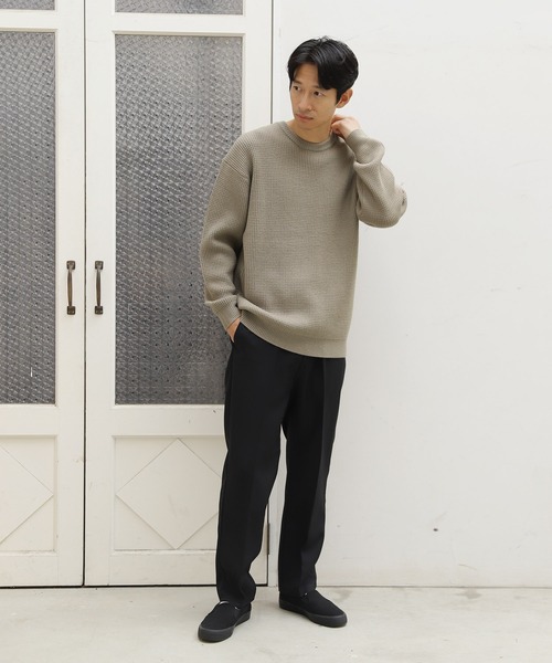 LAKOLE（ラコレ）の「ストレッチワッフルリバーシブルニット / 959035（ニット/セーター・メンズ・ライトベージュ/アイボリー/オレンジ/グレー/ダークブラウン・SMALL/MEDIUM/LARGE/X-LARGE）」の15枚目の写真