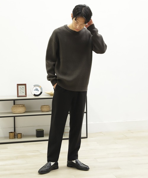 LAKOLE（ラコレ）の「ストレッチワッフルリバーシブルニット / 959035（ニット/セーター・メンズ・ライトベージュ/アイボリー/オレンジ/グレー/ダークブラウン・SMALL/MEDIUM/LARGE/X-LARGE）」の17枚目の写真