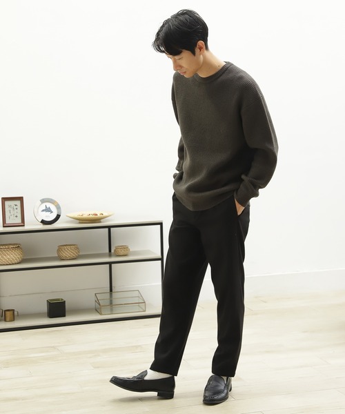 LAKOLE（ラコレ）の「ストレッチワッフルリバーシブルニット / 959035（ニット/セーター・メンズ・ライトベージュ/アイボリー/オレンジ/グレー/ダークブラウン・SMALL/MEDIUM/LARGE/X-LARGE）」の18枚目の写真