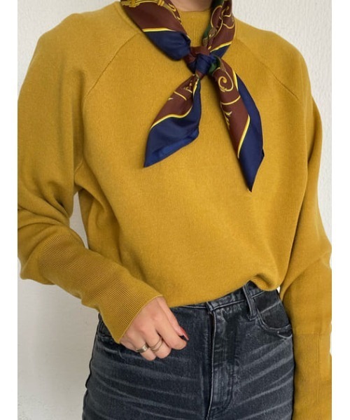 MOUSSY（マウジー）の「COMPACT RAGLAN KNIT トップス（ニット/セーター・レディース・イエロー/ブラック/アイボリー/ダークブラウン・FREE）」の10枚目の写真