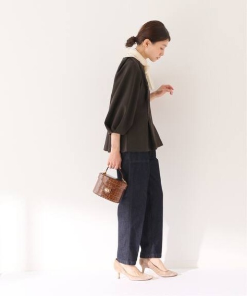 SLOBE IENA(スローブイエナ)の「ニットジョーゼットプルオーバー【手洗い可能】◆(Tシャツ/カットソー・レディース・ブラック/アイボリー/ブラウン・FREE)」の11枚目の写真