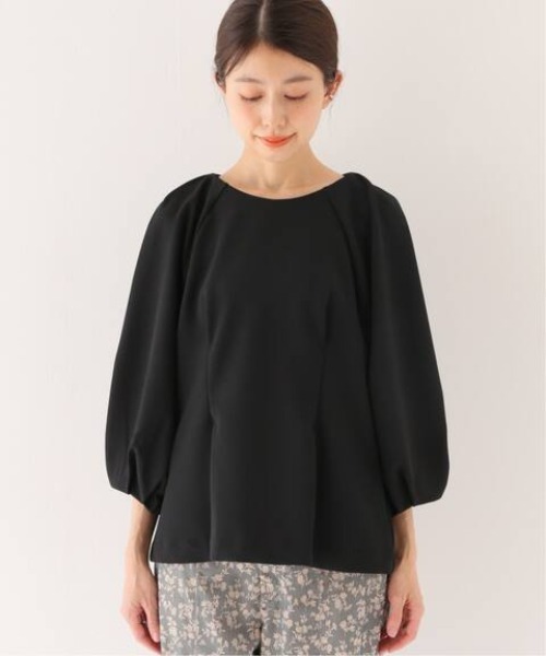 SLOBE IENA(スローブイエナ)の「ニットジョーゼットプルオーバー【手洗い可能】◆(Tシャツ/カットソー・レディース・ブラック/アイボリー/ブラウン・FREE)」の9枚目の写真