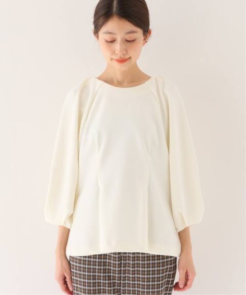SLOBE IENA(スローブイエナ)の「ニットジョーゼットプルオーバー【手洗い可能】◆(Tシャツ/カットソー・レディース・ブラック/アイボリー/ブラウン・FREE)」の7枚目の写真