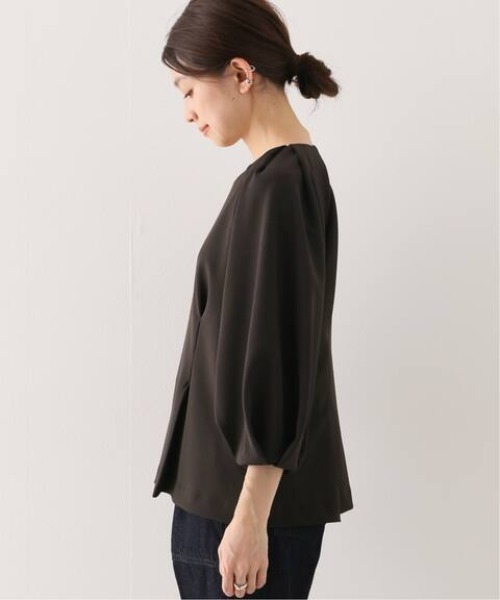 SLOBE IENA(スローブイエナ)の「ニットジョーゼットプルオーバー【手洗い可能】◆(Tシャツ/カットソー・レディース・ブラック/アイボリー/ブラウン・FREE)」の15枚目の写真