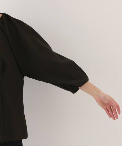 SLOBE IENA(スローブイエナ)の「ニットジョーゼットプルオーバー【手洗い可能】◆(Tシャツ/カットソー・レディース・ブラック/アイボリー/ブラウン・FREE)」の10枚目の写真