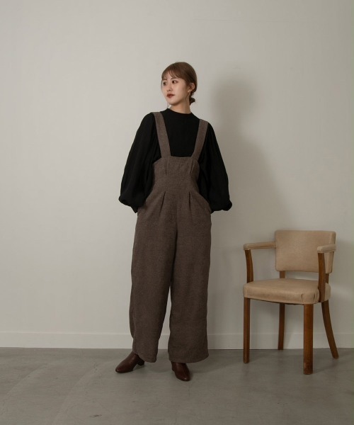 Amiur(エミレ)の「velvet tie back overall(サロペット/オーバーオール・レディース・ブラウン/ブラック/グレー・FREE)」の8枚目の写真