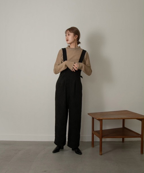 Amiur(エミレ)の「velvet tie back overall(サロペット/オーバーオール・レディース・ブラウン/ブラック/グレー・FREE)」の5枚目の写真