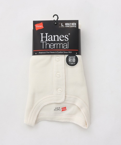 HANES（ヘインズ）の「【Hanes/ヘインズ】メンズ サーマル ヘンリーネックロングスリーブTシャツ（Tシャツ/カットソー・メンズ・ブラック/オフホワイト/ヘザーグレー・MEDIUM/LARGE/X-LARGE）」の20枚目の写真