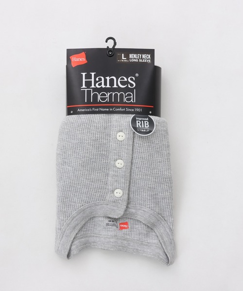 HANES（ヘインズ）の「【Hanes/ヘインズ】メンズ サーマル ヘンリーネックロングスリーブTシャツ（Tシャツ/カットソー・メンズ・ブラック/オフホワイト/ヘザーグレー・MEDIUM/LARGE/X-LARGE）」の21枚目の写真