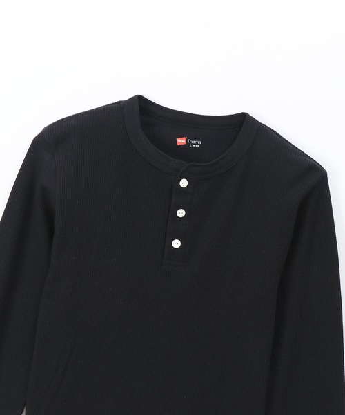 HANES(ヘインズ)の「【Hanes/ヘインズ】メンズ サーマル ヘンリーネックロングスリーブTシャツ(Tシャツ/カットソー・メンズ・ブラック/オフホワイト/ヘザーグレー・MEDIUM/LARGE/X-LARGE)」の16枚目の写真