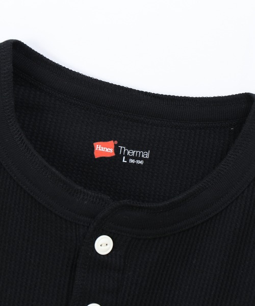 HANES(ヘインズ)の「【Hanes/ヘインズ】メンズ サーマル ヘンリーネックロングスリーブTシャツ(Tシャツ/カットソー・メンズ・ブラック/オフホワイト/ヘザーグレー・MEDIUM/LARGE/X-LARGE)」の15枚目の写真