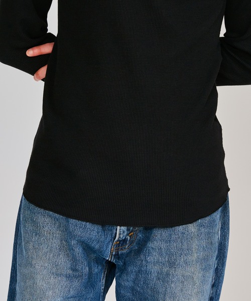 HANES（ヘインズ）の「【Hanes/ヘインズ】メンズ サーマル ヘンリーネックロングスリーブTシャツ（Tシャツ/カットソー・メンズ・ブラック/オフホワイト/ヘザーグレー・MEDIUM/LARGE/X-LARGE）」の15枚目の写真