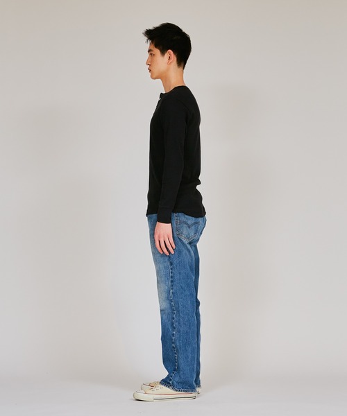 HANES（ヘインズ）の「【Hanes/ヘインズ】メンズ サーマル ヘンリーネックロングスリーブTシャツ（Tシャツ/カットソー・メンズ・ブラック/オフホワイト/ヘザーグレー・MEDIUM/LARGE/X-LARGE）」の18枚目の写真