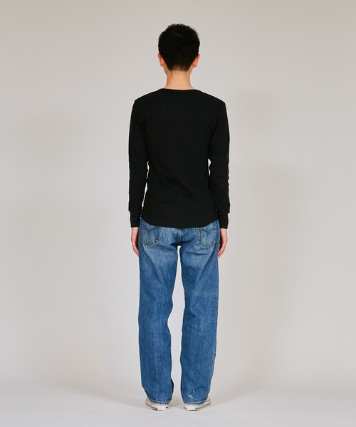 HANES（ヘインズ）の「【Hanes/ヘインズ】メンズ サーマル ヘンリーネックロングスリーブTシャツ（Tシャツ/カットソー・メンズ・ブラック/オフホワイト/ヘザーグレー・MEDIUM/LARGE/X-LARGE）」の19枚目の写真