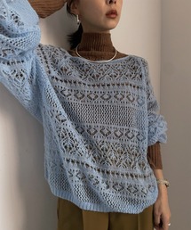 Ameri（アメリ）の「LACY FUSUMA KNIT TOPS（ニット/セーター