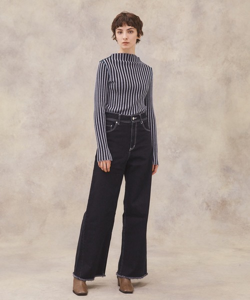 PUBLIC TOKYO(パブリックトウキョウ)の「【新潟県産】【リバーシブル】配色2WAYコンパクトリブニット/ウォッシャブル(ニット/セーター・レディース・ライトグレー/ベージュ/ブラウン/ピンク/ライム/その他2・FREE)」の7枚目の写真