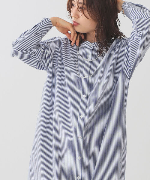 B:MING by BEAMS（ビーミングバイビームス）の「B:MING by BEAMS / ストライプ シャツワンピース 22SS（シャツワンピース・レディース・ブルー系その他/レッド系その他・SMALL/MEDIUM）」の3枚目の写真