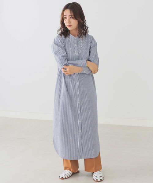 B:MING by BEAMS（ビーミングバイビームス）の「B:MING by BEAMS / ストライプ シャツワンピース 22SS（シャツワンピース・レディース・ブルー系その他/レッド系その他・SMALL/MEDIUM）」の7枚目の写真