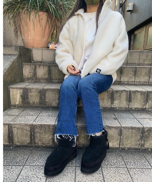 PIPING HOT FUTURE（パイピングホットフューチャー）の「SHORT BOOT WITH SIDE ZIP（ブーツ・レディース・ブラック・ 22/ 23/ 24/ 25/ 26）」の4枚目の写真