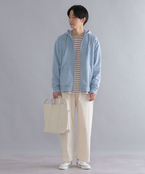 SHIPS（シップス）の「【WEB限定】SHIPS: ワンポイント ロゴ ワッペン フェイクスエード ジップ パーカー（パーカー・メンズ・ライトブルー/ベージュ/グレー・SMALL/MEDIUM/LARGE/X-LARGE）」の7枚目の写真