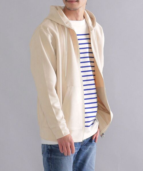 SHIPS（シップス）の「【WEB限定】SHIPS: ワンポイント ロゴ ワッペン フェイクスエード ジップ パーカー（パーカー・メンズ・ライトブルー/ベージュ/グレー・SMALL/MEDIUM/LARGE/X-LARGE）」の15枚目の写真