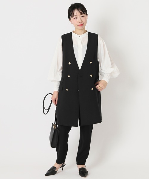 journal standard L'essage（ジャーナルスタンダードレサージュ）の「■■ヴィスポリーノノーカラーベスト◆（その他アウター・レディース・ブラック・FREE）」の2枚目の写真