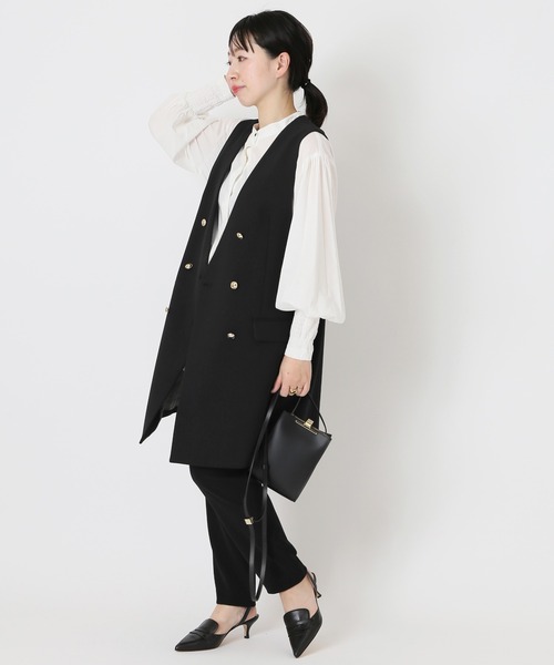 journal standard L'essage（ジャーナルスタンダードレサージュ）の「■■ヴィスポリーノノーカラーベスト◆（その他アウター・レディース・ブラック・FREE）」の12枚目の写真