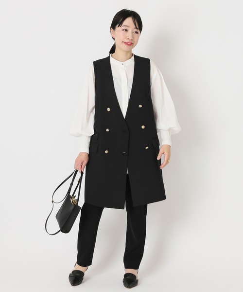 journal standard L'essage（ジャーナルスタンダードレサージュ）の「■■ヴィスポリーノノーカラーベスト◆（その他アウター・レディース・ブラック・FREE）」の15枚目の写真
