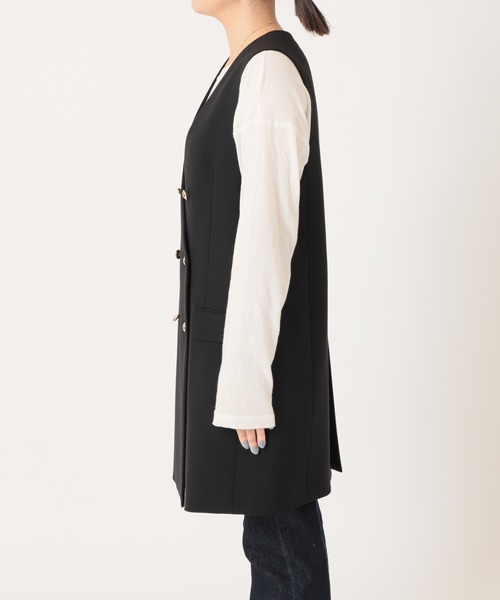 journal standard L'essage（ジャーナルスタンダードレサージュ）の「■■ヴィスポリーノノーカラーベスト◆（その他アウター・レディース・ブラック・FREE）」の3枚目の写真