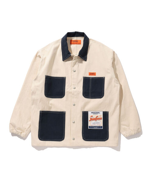 UNIVERSAL OVERALL(ユニバーサルオーバーオール)の「UNIVERSAL OVERALL × BEAMS / 別注 カバー コーチ ジャケット 22SS(ブルゾン・メンズ・ネイビー/グリーン・SMALL/MEDIUM/LARGE/X-LARGE)」の1枚目の写真