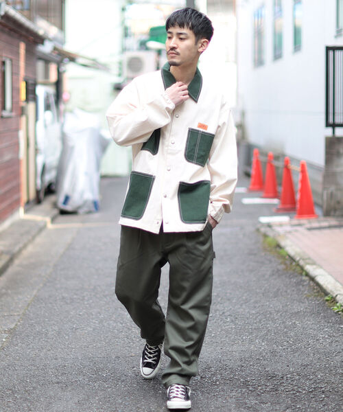 UNIVERSAL OVERALL(ユニバーサルオーバーオール)の「UNIVERSAL OVERALL × BEAMS / 別注 カバー コーチ ジャケット 22SS(ブルゾン・メンズ・ネイビー/グリーン・SMALL/MEDIUM/LARGE/X-LARGE)」の3枚目の写真