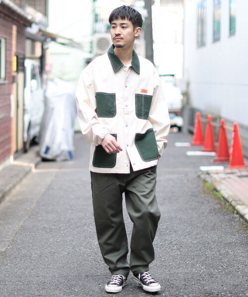 UNIVERSAL OVERALL(ユニバーサルオーバーオール)の「UNIVERSAL OVERALL × BEAMS / 別注 カバー コーチ ジャケット 22SS(ブルゾン・メンズ・ネイビー/グリーン・SMALL/MEDIUM/LARGE/X-LARGE)」の4枚目の写真