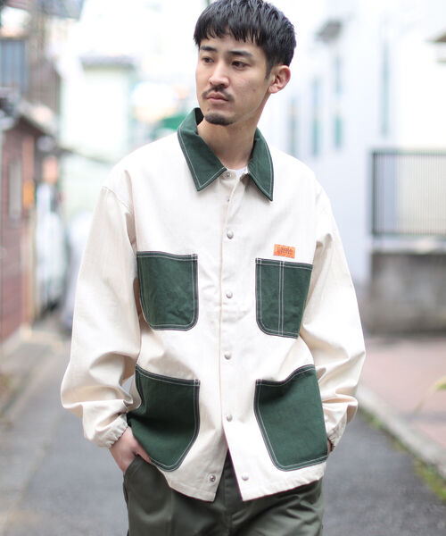 UNIVERSAL OVERALL(ユニバーサルオーバーオール)の「UNIVERSAL OVERALL × BEAMS / 別注 カバー コーチ ジャケット 22SS(ブルゾン・メンズ・ネイビー/グリーン・SMALL/MEDIUM/LARGE/X-LARGE)」の5枚目の写真