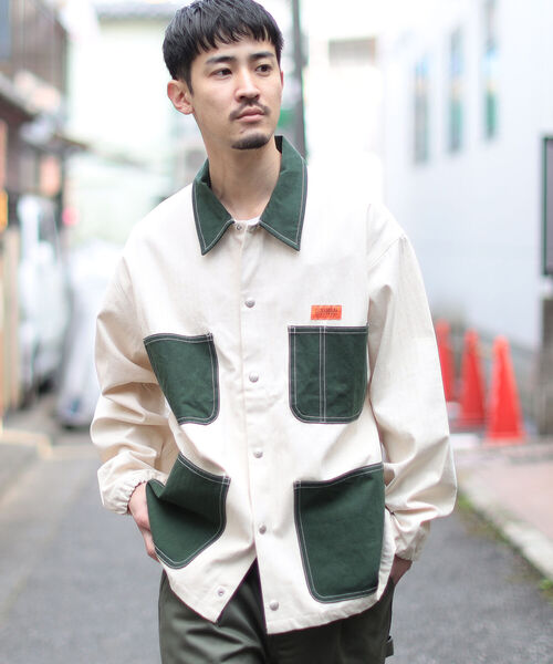 UNIVERSAL OVERALL(ユニバーサルオーバーオール)の「UNIVERSAL OVERALL × BEAMS / 別注 カバー コーチ ジャケット 22SS(ブルゾン・メンズ・ネイビー/グリーン・SMALL/MEDIUM/LARGE/X-LARGE)」の6枚目の写真