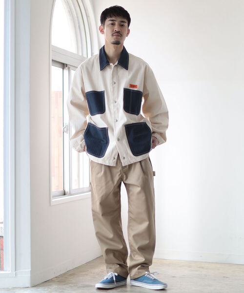 UNIVERSAL OVERALL(ユニバーサルオーバーオール)の「UNIVERSAL OVERALL × BEAMS / 別注 カバー コーチ ジャケット 22SS(ブルゾン・メンズ・ネイビー/グリーン・SMALL/MEDIUM/LARGE/X-LARGE)」の8枚目の写真