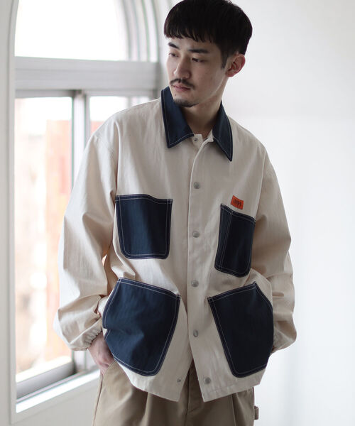UNIVERSAL OVERALL(ユニバーサルオーバーオール)の「UNIVERSAL OVERALL × BEAMS / 別注 カバー コーチ ジャケット 22SS(ブルゾン・メンズ・ネイビー/グリーン・SMALL/MEDIUM/LARGE/X-LARGE)」の9枚目の写真