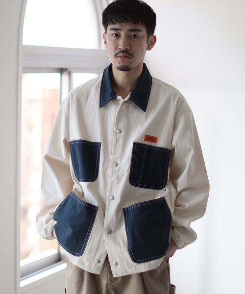 UNIVERSAL OVERALL(ユニバーサルオーバーオール)の「UNIVERSAL OVERALL × BEAMS / 別注 カバー コーチ ジャケット 22SS(ブルゾン・メンズ・ネイビー/グリーン・SMALL/MEDIUM/LARGE/X-LARGE)」の10枚目の写真