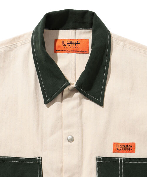 UNIVERSAL OVERALL(ユニバーサルオーバーオール)の「UNIVERSAL OVERALL × BEAMS / 別注 カバー コーチ ジャケット 22SS(ブルゾン・メンズ・ネイビー/グリーン・SMALL/MEDIUM/LARGE/X-LARGE)」の13枚目の写真