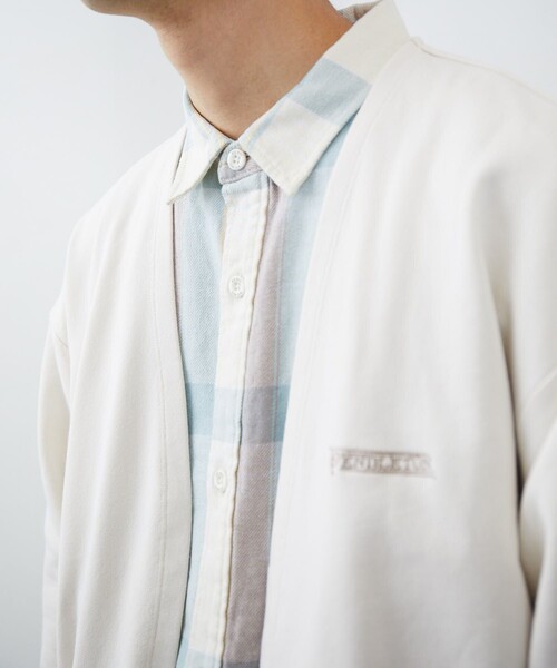 PENDLETON（ペンドルトン）の「PENDLETON/ペンドルトン 別注 BACK PRINT SWEAT CARDIGAN/バックプリント スウェット カーディガン（カーディガン/ボレロ・メンズ・ブラック/オフホワイト/グリーン/グレイッシュベージュ・MEDIUM/LARGE）」の7枚目の写真