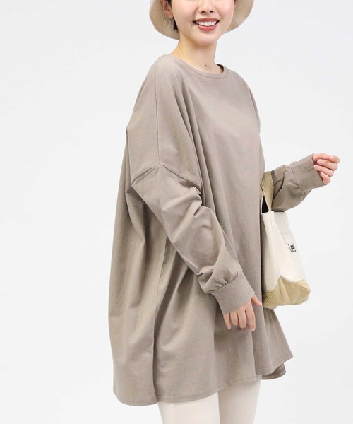 HONEYSUCKLE ROSE（ハニーサックルローズ）の「【HONEYSUCKLE ROSE】バックスリットビッグロンＴ（Tシャツ/カットソー・レディース・ブラック/オフホワイト/ベージュ・L）」の3枚目の写真