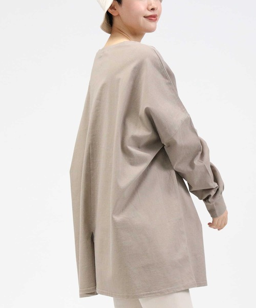 HONEYSUCKLE ROSE（ハニーサックルローズ）の「【HONEYSUCKLE ROSE】バックスリットビッグロンＴ（Tシャツ/カットソー・レディース・ブラック/オフホワイト/ベージュ・L）」の16枚目の写真