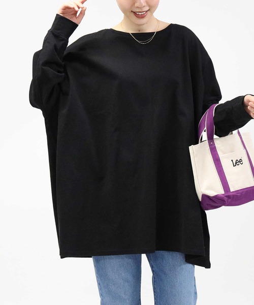 HONEYSUCKLE ROSE（ハニーサックルローズ）の「【HONEYSUCKLE ROSE】バックスリットビッグロンＴ（Tシャツ/カットソー・レディース・ブラック/オフホワイト/ベージュ・L）」の12枚目の写真