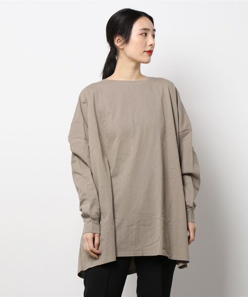 HONEYSUCKLE ROSE（ハニーサックルローズ）の「【HONEYSUCKLE ROSE】バックスリットビッグロンＴ（Tシャツ/カットソー・レディース・ブラック/オフホワイト/ベージュ・L）」の17枚目の写真