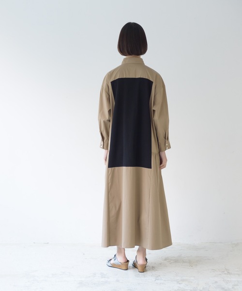 La SRIC(ラスリック)の「La SRIC / ブロッキングシャツOP(シャツワンピース・レディース・ベージュ/カーキ・38)」の19枚目の写真