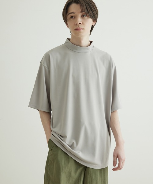 JUNRED（ジュンレッド）の「ラウンドモックネックBIGTシャツ（Tシャツ/カットソー・メンズ・ホワイト/チャコールグレー/ライトグレー・S/M/L）」の3枚目の写真